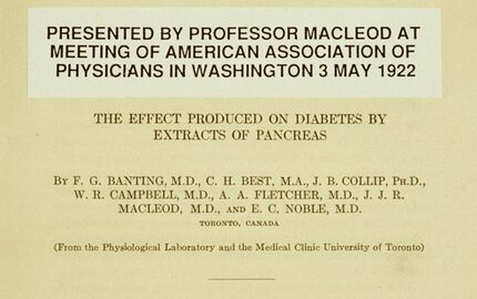 The first conference presentation on insulin, May 1922