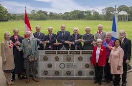 Unveiling of the Toronto Four plaques immediately behind Macleod statue in Aberdeen's Duthie Park on 6 Sep 2024, the 148 th anniversary of Macleod's birth.